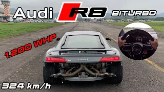 AUDI R8 V10 BITURBO | 324 km/h NA 1/2 MILHA | MEDIMOS OS TEMPOS