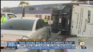 Train collides with semi truck in Sorrento Valley: 3 people injured