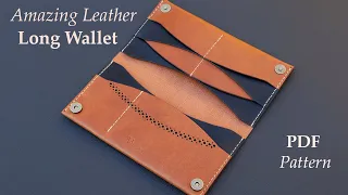 Handmade Leather Long Travel Wallet | PDF Pattern