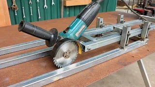 Make your own long-stroke sliding cutting table using an angle grinder effectively / Homemade tools