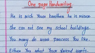 How to improve English handwriting | Hand writing improve |One page cursive neat & clean handwriting