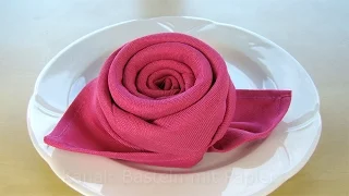 Napkin folding rose - Table napkin folding tutorial rose 🌹