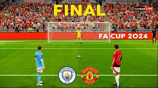 Man City vs Man United - Penalty Shootout - Final FA CUP 2024 - Haaland vs Hojlund | PES Gameplay