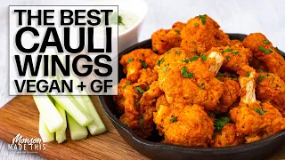 The BEST Spicy Cauliflower Wings EVER! Vegan + Gluten-Free + Oil-Free Option