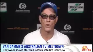 Jean-Claude Van Damme has walked out of an interview with Channel Seven