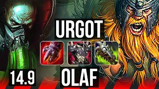 URGOT vs OLAF (TOP) | Rank 3 Urgot, 7k comeback | TR Grandmaster | 14.9