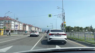 Driving from Central Sochi to Adler, Russia