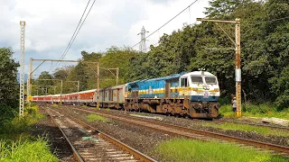 22 Coacher Karaikal Express climbing Bhor Ghat with 3 Locomotives