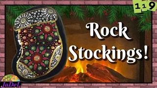 Christmas Mandala Dot Art Rock Painting