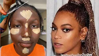 Unbelievable 👉 Bomb 💣😳🔥 BEYONCE Makeup And Hair Transformation 😍 Melanin Makeup Tutorial