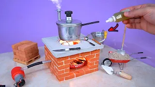 Amazing DIY Mini Brick Stove | Mini Construction Project