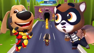 Talking Tom Gold Run Gameplay - iRon Ben Fights with Raccoon Boss in Las Vegas - Full screen 🔥