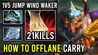 How to Carry Offlane Centaur Warrunner with 1v5 Unkillable Wind Waker Overpower Jumping Dota 2