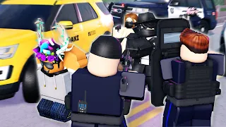 TAXI DRIVER GETS TAKEN HOSTAGE AS GETAWAY DRIVER! - ERLC Roblox Liberty County