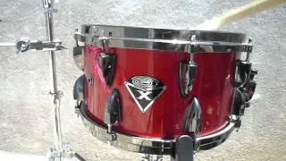 Ocdp x series snare drum 13 x 7 red sparkle