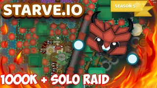 Starve.io - 1M SOLO HS FOREST MODE + RAIDING RED SPIKE BASE [SEASON 5]🔥