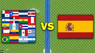 Latinoamérica vs España en WorldBox