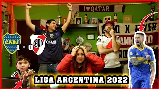 BOCA 1 RIVER 0 - Reacciones de Hinchas de River y Boca - SUPERCLASICO - LIGA ARGENTINA 2022