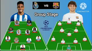 FC Porto vs Barcelona ~ Head To Head Line Up Matchday 2 Group Stage Champions League 2023/2024