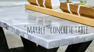DIY "Marble" Concrete Table || w/ Shou Sugi Ban Base