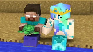 Monster School : Herobrine and Mermaid - Story Minecraft Animation