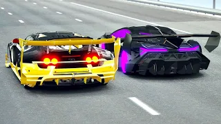 Bugatti Veyron GTR vs Lamborghini Veneno GTR - Drag Race 10 KM