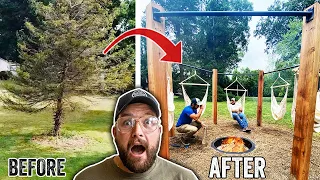 EPIC Swing Set & Fire Pit Build🔥🔥