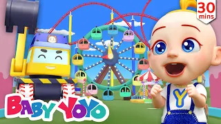 The Roller Coaster In Toy City | Cartoons for Kids | Construction Vehicles