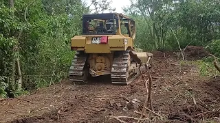 The Caterpillar D6R XL Bulldozer is very good at leveling plantation roads