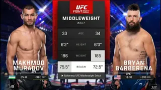 Makhmud Murodov vs Bryan Barberena | TO'LIQ JANG UFC Fight Night: Aspinall vs Tybura