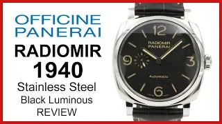 ▶ Panerai PAM 572 Radiomir 1940, Black Dial, Luminous, Steel Rubber, 45mm - REVIEW