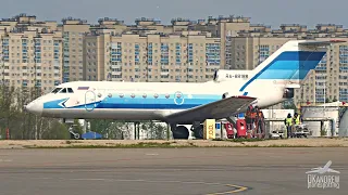 Yak-40. Let's fly and smoke! The 47-year-old plane is still on its wing. Take off from Moscow