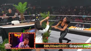 Cora Jade Tries to Hit Roxanne Perez with a Kendo Stick on NXT (Oct. 4, 2022)