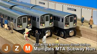 Munipals MTA R32 R160 R179 Hewes Street Subway Run Rush Hour Edition @Trainman6000