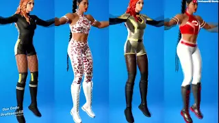 Fortnite Build Up Tiktok Emote With Becky Lynch & Bianca Belair Skins Thicc WWE Collab 🍑😘😜😍🔥
