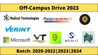 Off-Campus Hiring | Latest Off Campus Drive | 2024 | 2023 | 2022 | 2021 | 2020 Batch || Apply Now