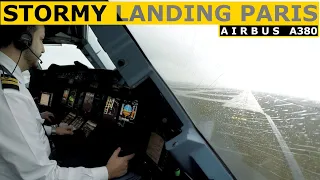 Airbus A380 Stormy Landing Paris - Pilot Alexander ✈️