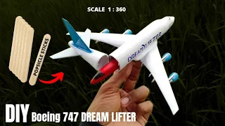 Boeing 747 DREAM LIFTER Amazing build from Ice cream sticks #aeroplane #diyairplane