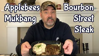 Applebee's Mukbang, Bourbon Street Steak, Garlic Mashed Potatoes, Shrimp, Mindful Eating Fail