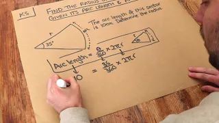 Key Skill - Find the radius of a sector given its arc length and angle.