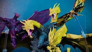 Godzilla vs king ghidorah vs mothra vs rodan epic battle stop motion