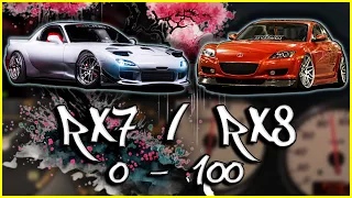 Mazda RX7/RX8 (0-100 KM/H) (0-60 MPH) ACCELERATION BATTLE