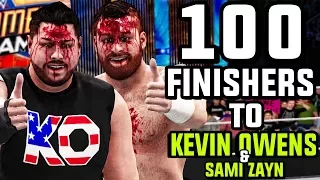 WWE 2K18 - 100 Finishers To Kevin Owens & Sami Zayn!