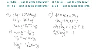 Lekcja 4.Różne sposoby zapisywania długości i masy - ułamki dziesiętne -klasa V