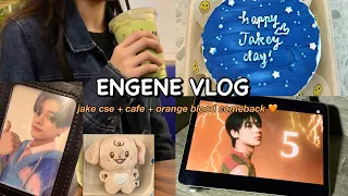 [엔진로그 | ENGENE-loG] 🧡: went to a jake cupsleeve event 🐶, cafe, enhypen orange blood cb🍊