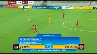AFC U16 Qualifiers 2020 Group A : JORDAN  7-0 SRI LANKA