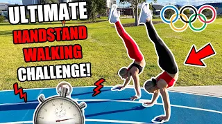 ACRO GYMNASTICS Handstand Race!!! Twin Vs Twin!