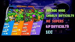 TMNT: Shredder's Revenge - 4P Co-op - 6P Difficulty - No Supers 1CC [Gnarly / Arcade]