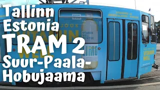 Estonia Tallinn Tram 2 Suur-Paala - Hobujaama [4K] Summer 2020