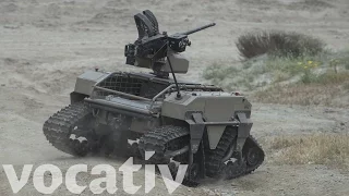 Marines Test A Machine Gun-Wielding Robot